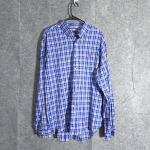 Ralph Lauren Plaid Button Down Shirt XXL Blue Long Sleeve Menswear Pony Preppy